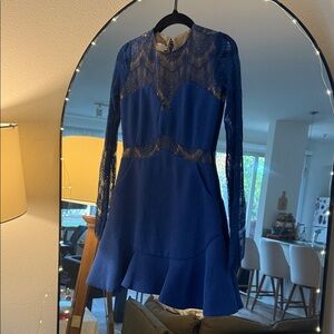 Elegant Blue Lace Dress